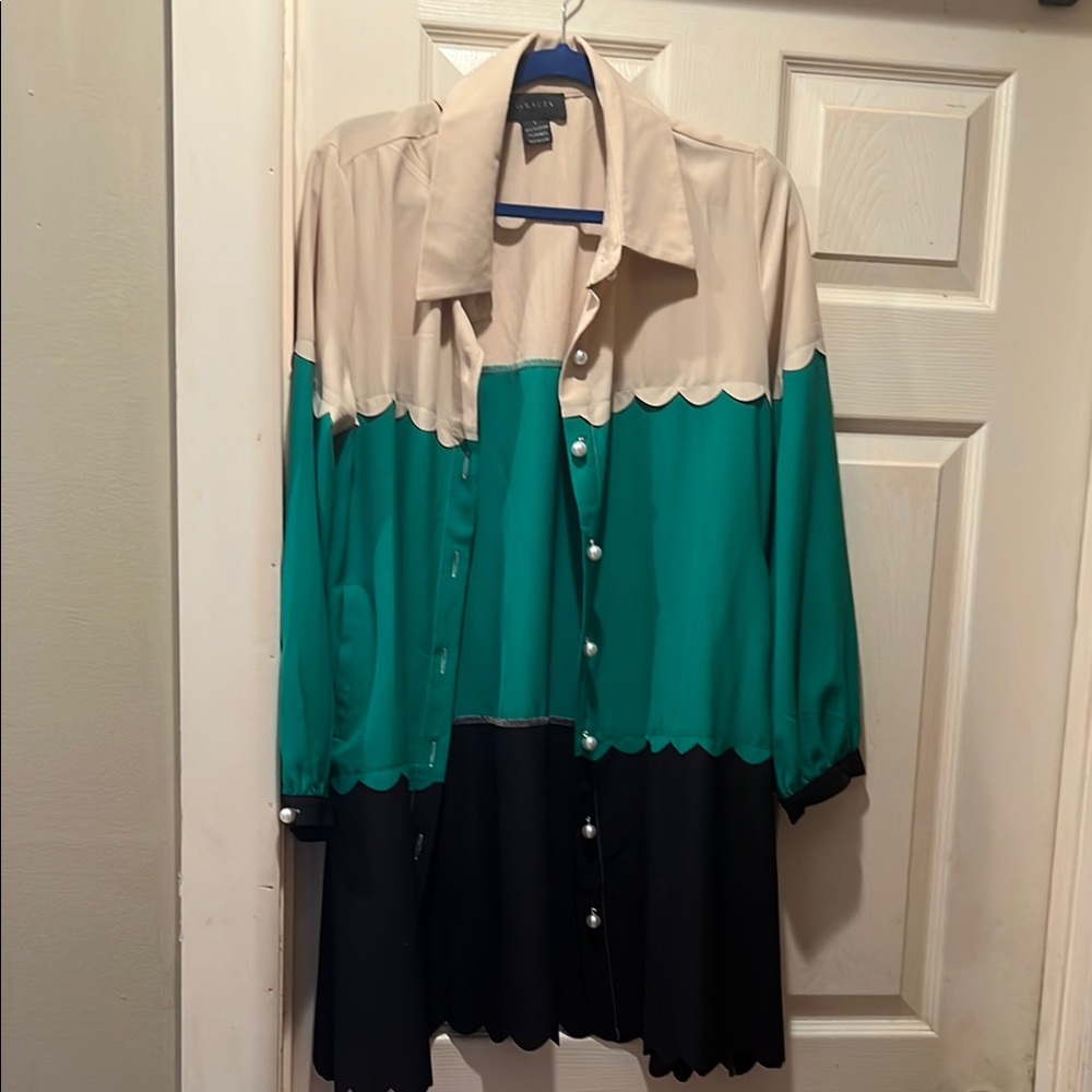 Colorblock Shirt Dress